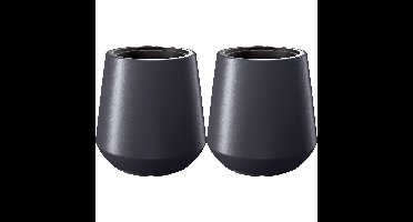 Plantenpot/bloempot Sevilla - 2x - buiten/binnen - kunststof - antraciet - D30 x H44 cm