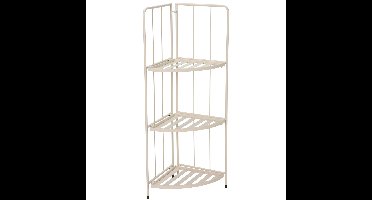 Plantenrek/plantentafel - creme - metaal - 42 x 30 x 90 cm - inklapbaar