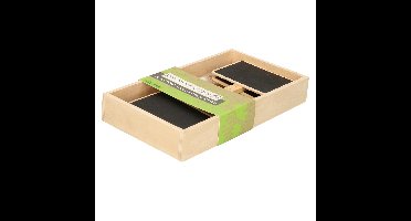 Plantetiketten/plantenlabels - 12x - krijtbord - hout - 20 cm - steeketiketten