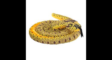 Pluche anaconda knuffel slang - geel - 152 cm - reptielen knuffeldier
