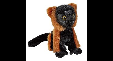 Pluche knuffel Lemur aapje - 18 cm - rood/zwart - Speelgoed apen/aapjes knuffelbeesten