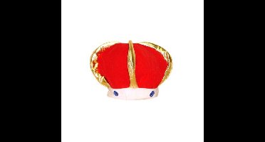 Pluche koningskroon rood voor volwassenen