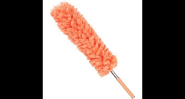 Plumeau/duster XL - uitschuifbaar - synthetisch - oranje - 55-142 cm