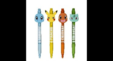 Pok?mon Balpennen - set 4x stuks - multi kleuren - kantoor/school - uitdeelcadeautjes