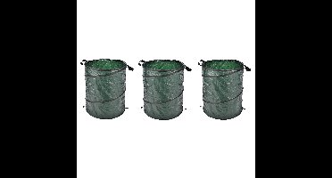 Pop-up tuinafvalzak - 3x - groen - 130 liter - afval - opruimen - vuilnis - tuinafval