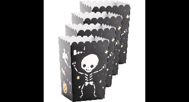 Popcorn/snoep bakjes - 36x - Halloween thema - karton - 7 x 7 x 12 cm - feest uitdeel bakjes