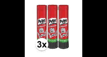 Pritt lijmstift - 3x - 11 gram - klein formaat - oplosmiddelvrij - uitwasbaar