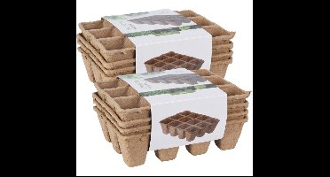 Pro Garden Stekpotje / kweekpot - 8x stuks - 16 x 12 x 5 cm - turfpotjes - moestuinpotjes