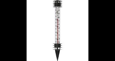 Pro Garden Tuin/buiten thermometer - kunststof - zwart - 3,5 x 23 cm