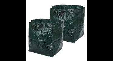 Progarden Tuinafvalzak - 2x - opvouwbaar - groen - 75 liter - bladeren opruimen