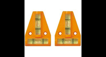 ProPlus Mini driehoek waterpas - 2x - voor vaste bevestiging - 58 x 44 mm - 2 libellen - met schroef