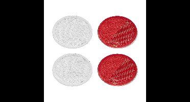 Proplus Reflector Set - 4 stuks - 2x rood - 2x wit - zelfklevend - 60 mm - rond