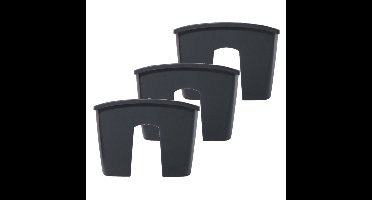 Prosperplast Plantenbak - 3x stuks - railing - kunststof - 58 cm - antraciet