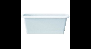 Prosperplast Plantenbak Respana - grijs - met onderzetter - 49 x 18 cm - bloembak