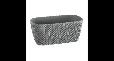 Prosperplast Plantenbak Splofy - grijs - voor buiten - 30 x 18 x 14 cm - kunststof