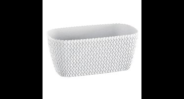 Prosperplast Plantenbak Splofy - wit - voor buiten - 30 x 18 x 14 cm - kunststof