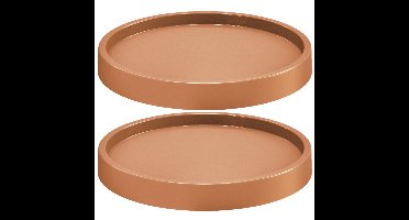 Prosperplast Plantenonderzetter - 2x - rond - 35 cm - terracotta
