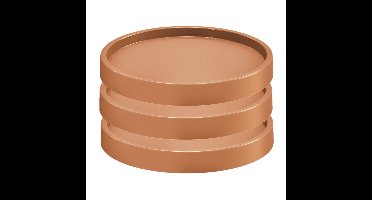 Prosperplast Plantenonderzetter - 3x stuks - rond - 35 cm - terracotta