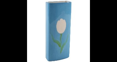 Radiatorbak luchtbevochtiger/waterverdamper blauw porselein 20 x 8 cm