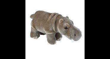 Ravensden Pluche knuffel - grijze nijlpaard - 28 cm - wilde dieren knuffel thema