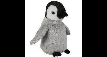 Ravensden Pluche knuffel - pinguin kuiken - grijs - 15 cm - Pooldieren knuffeldier