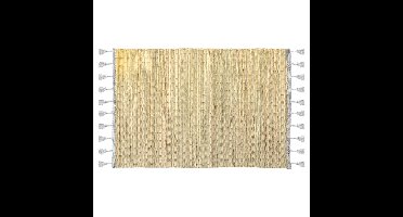 Rechthoekige placemat met franjes grijs bamboe 45 x 30