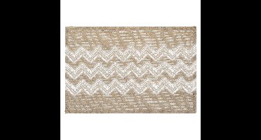 Rechthoekige placemat zigzag lijnen wit jute 45 x 30 cm