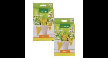 Rouwvliegen plakstrips - 16x stuks - geel - kleefstrips - rouwvliegjes bestrijden
