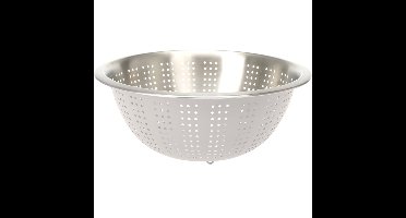 RVS keuken vergiet/zeef - afgieten etenswaren - creme wit - 27 x 12.5 cm