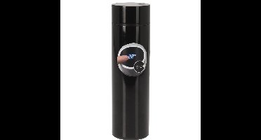 RVS warmhoud thermofles / isoleerfles voor onderweg metallic zwart 450 ml