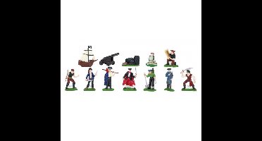 Safari LTD piraten speelset - accessoires - kunststof - 12x stuks