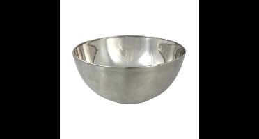 Salade/voedsel serveer schaal - mat zilver - RVS - D29 x H14 cm