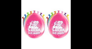 Sarah/50 jaar feest ballonnen - 16x stuks - diverse kleuren - latex - ca 30 cm