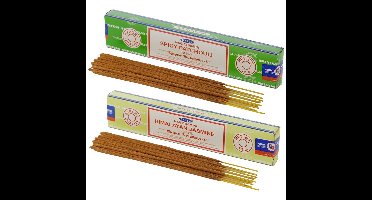 Satya Wierook cadeaus set - 2x geurstokjes - Patchouli en Jasmijn geur - Meditatie