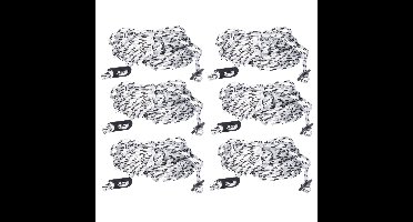 Scheerlijnen / touwen met gatspanners - 6x - zwart/wit - 4 mm x 10 meter