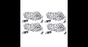 Scheerlijnen / touwen met gatspanners - 8x - zwart/wit - 4 mm x 10 meter