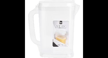 Schenkkan/waterkan - transparant - 2250 ML - kunststof - 22 x 10 x 22,5 cm