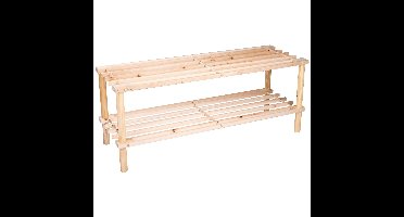 Schoenenrek - hout - 2-laags - 74 x 26 x 30 cm - schoenenbank