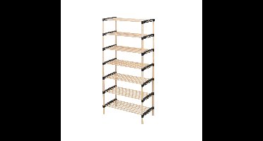 Schoenenrek/schoenenkast - 7-laags - Dennenhout - 56 x 28 x 110 cm