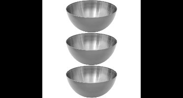 Secret de Gourmet - 3x - Slakom/serveer schaal - RVS metaal - D29 cm