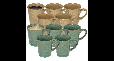 Secret de gourmet Koffiemokken - 10x stuks - 200 ml - kleuren gemixt