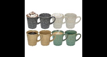 Secret de gourmet Koffiemokken - 8x stuks - 200 ml - kleuren gemixt