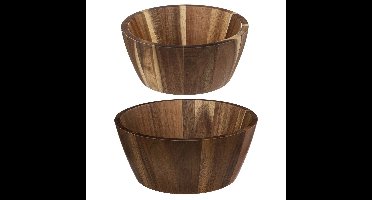 Secret de Gourmet voedsel/serveerschalen set - Acaciahout - D28/D16 cm