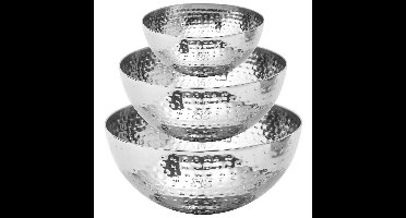 Secret de Gourmet voedsel/serveerschalen set - RVS - D29/D24/D19 cm