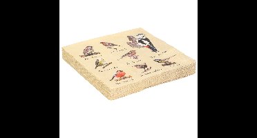 Servetten met vogels print - 60x - papier - 33 x 33 cm - tuinvogels - 3 laags