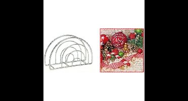 Servettenhouder met kerst servetten in kerstsfeer