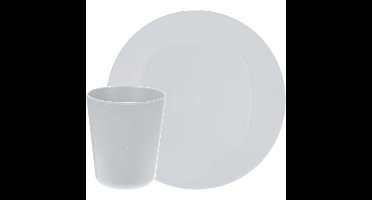 Serviesset 16-delig - kunststof - wit - 8 personen