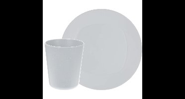 Serviesset 8-delig - kunststof - wit - 4 personen