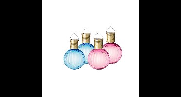 Set van 10x stuks buiten led roze en blauwe lampion solar verlichting 11 cm