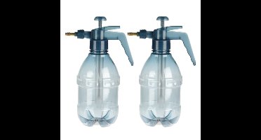 Set van 2x stuks kunststof drukspuiten/plantensproeiers blauw 1,5 L
